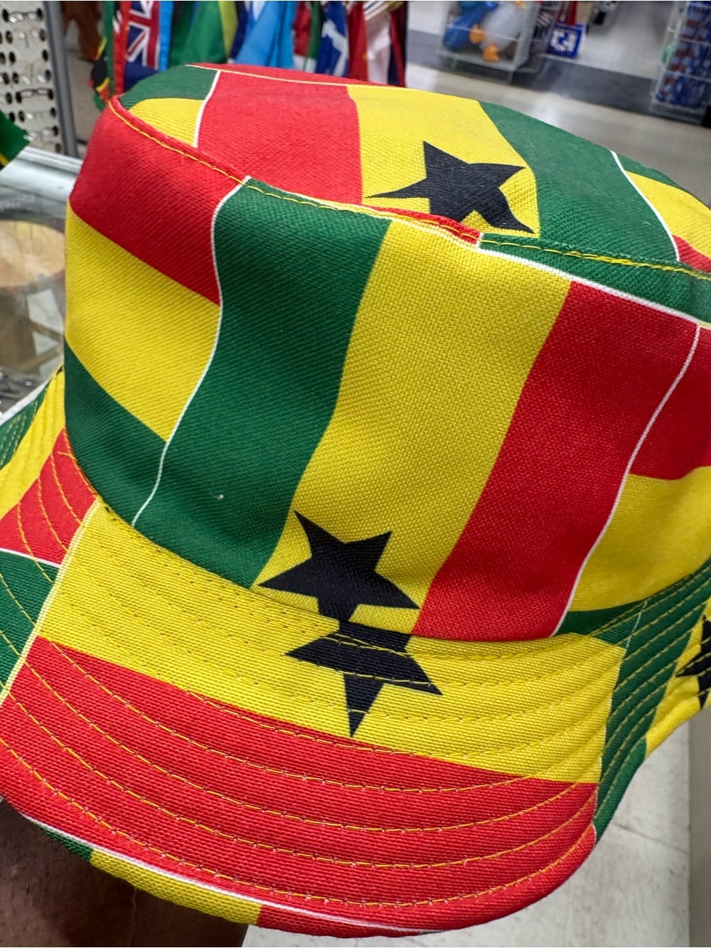 Casual Corner Red Yellow Green Flag-Print Bucket Hat Ghana team gears